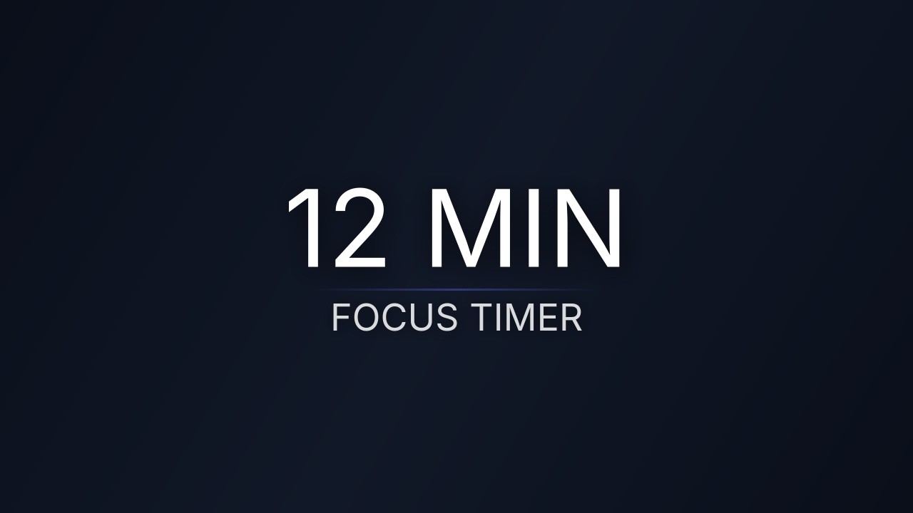 12 Minute Focus Timer – Countdown (No Music) - YouTube