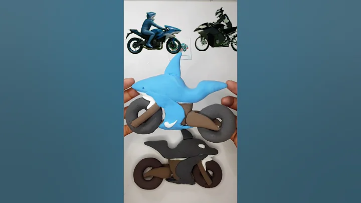 Italian Brainrot ColorMixing tralalero tralala and orcalero orcala Motorbike made of clay satisfying