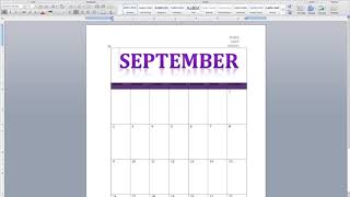 How to create a one month calendar in MS Word