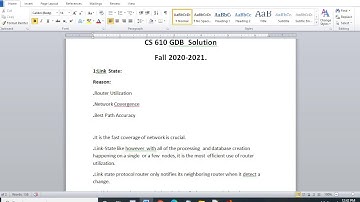 CS 610 GDB Solution 100% Correct Fall 2020-2021