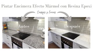 HOW TO PAINT MARBLE EFFECT COUNTERTOP WITH EPOXY RESIN!!!TIPS AND ERRORS