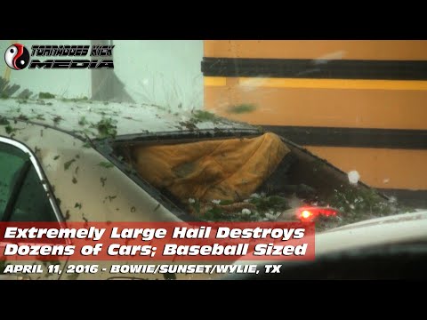 04/11/2016 Bowie/Sunset, TX - Baseball Hail Trashes Cars (Wylie)