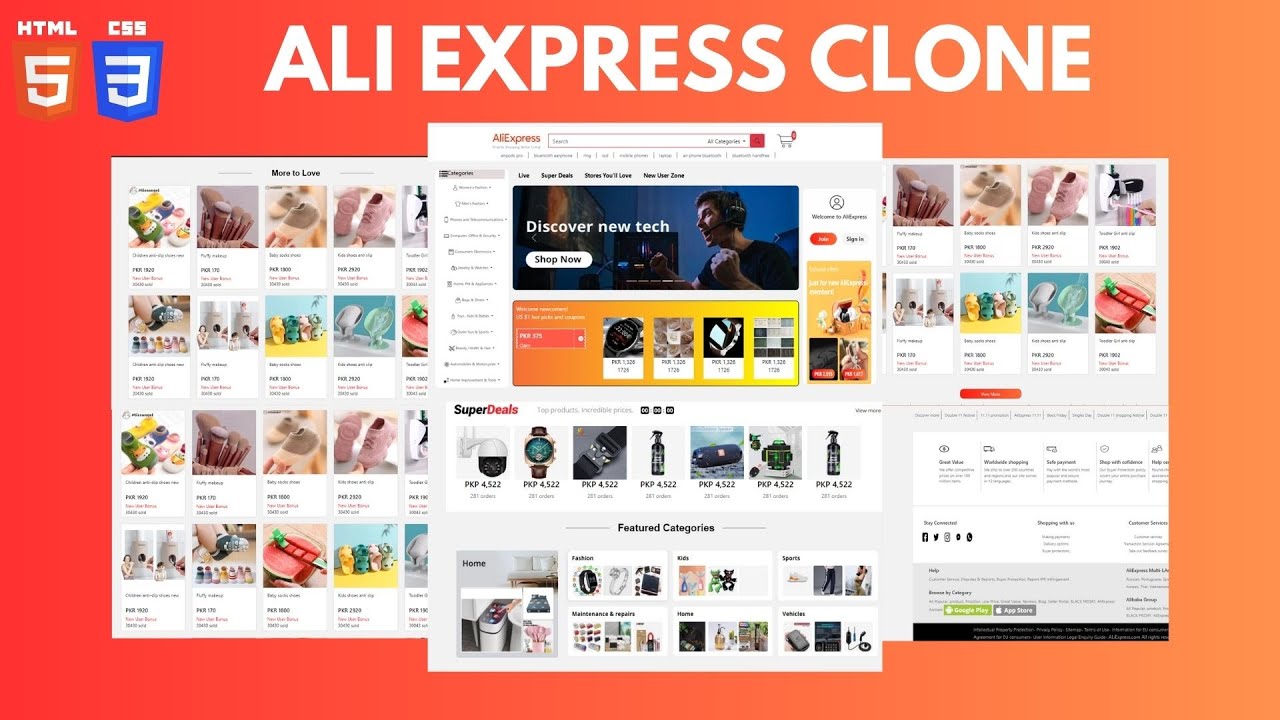 Complete Learn Ali Express E commerce Website Using HTML And CSS With complete-learn-ali-express-e-commerce-website-using-html-and-css-with