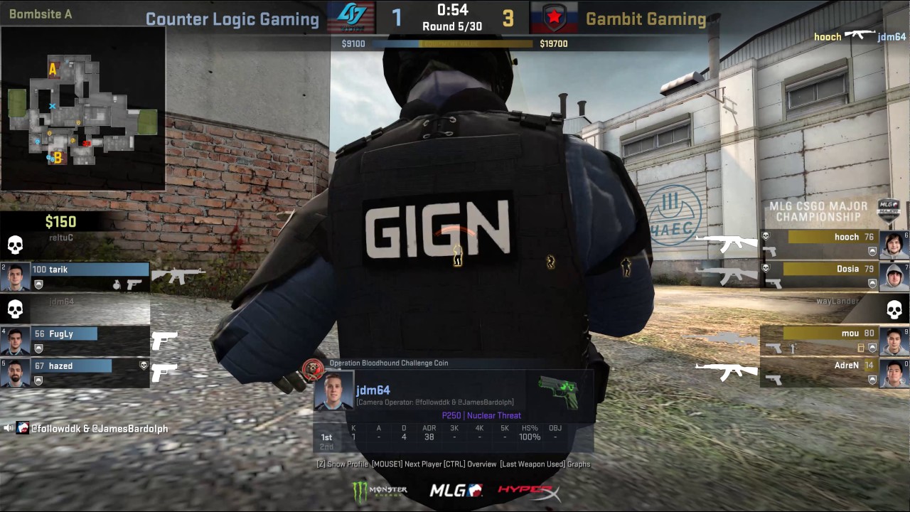 CS:GO MLG Columbus 2016 - Group C [4k60fps] - Counter Logic Gaming Vs Gambit - Map 1 [de_cache]