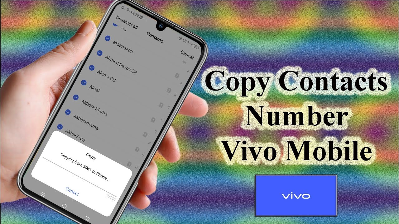 Copy Contact number in Vivo Mobile।। Copy phone number SIM to phone or ...