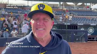 New Brewers manager Pat Murphy on success of his son with Padres, what he likes about his team