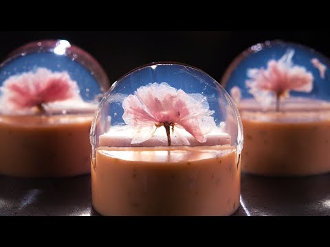Видео: Как сделать японский вагаси Мизу-йокан Сакура и шоколад Рубин