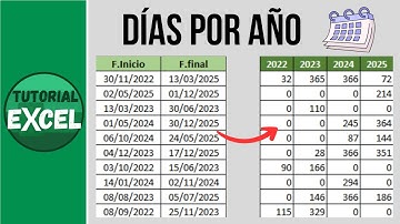 ¿Cuántos días hay por año entre dos fechas en Excel? ¡Automático!