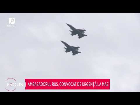 Two F-16 fighters in flight in Prima TV coverage of the third drone shot down in under 48 hours.