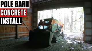 Pouring a concrete floor in a pole barn