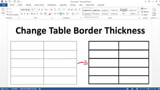 How to Change Table Border Thickness In MS Word