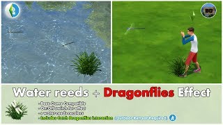 Bakies The Sims 4 Custom Content: Animated - Water Reed + Dragonflies Effect