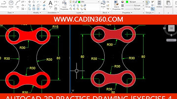 AUTOCAD 2D PRACTICE DRAWING | EXERCISE 4 | BASIC TUTORIAL FOR BEGINNERS