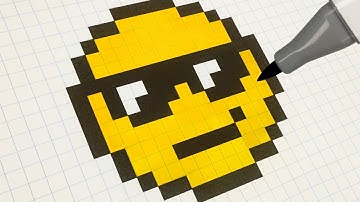 How To Draw Sunglasses Emoji Pixel Art | Drawing Sunglasses Emoji Step By Step Tutorial