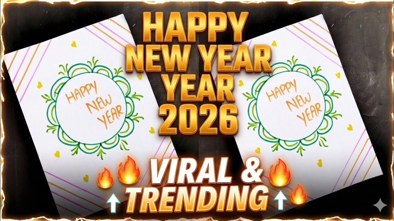 Новогодняя поздравительная открытка 2026 🔥 | Простая и красивая открытка ручной работы | Популярн...