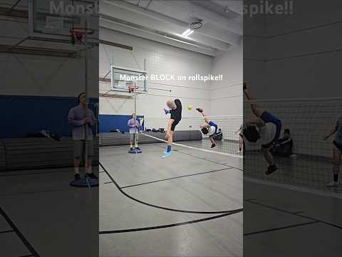 Monster Block from me deflecting Rollspike!! #takraw #rollspike #kickvolleyball #soccer