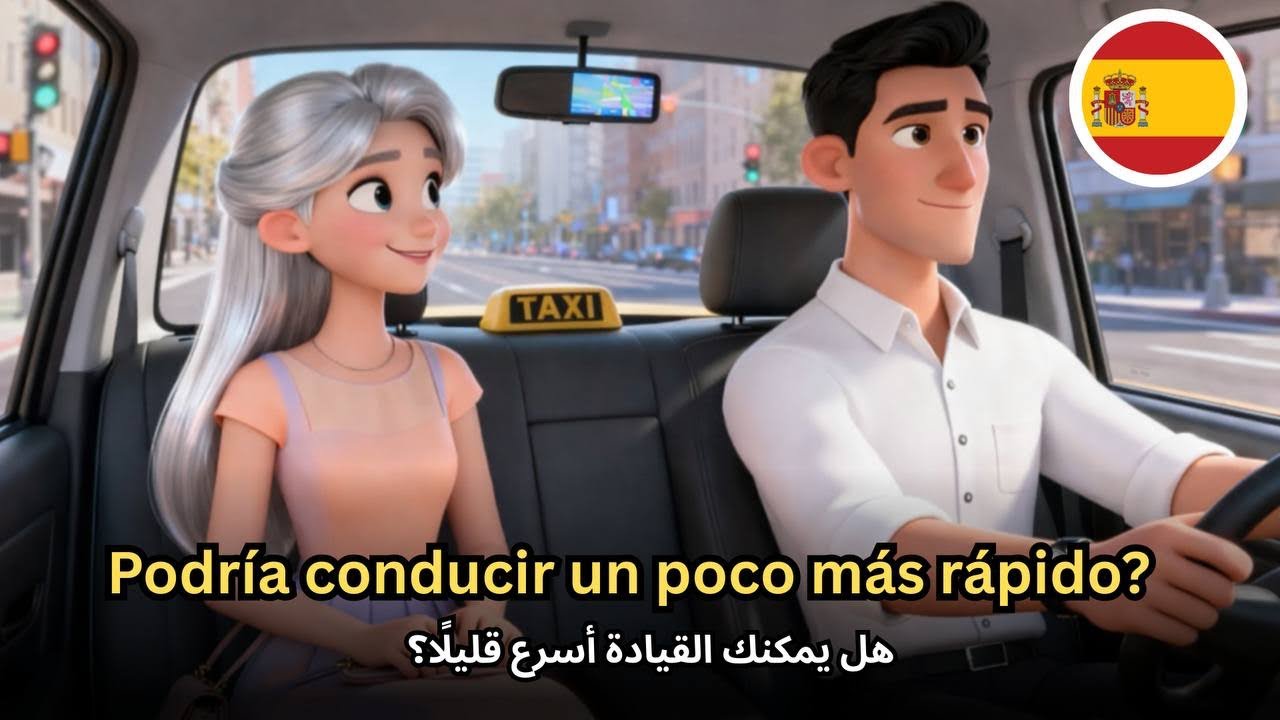 ابدأ بفهم الإسبانية بسهولة وسرعة عبر حوار تاكسي واقعي 🚕🇪🇸