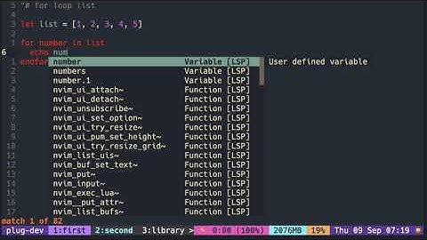 Vimscript Tutorial: List ( iterating with while and for loop )