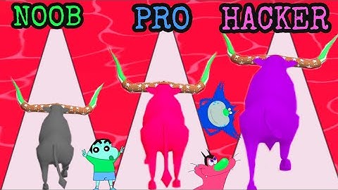 Noob vs Pro vs Hacker in bull master run | with Oggy and Jack | Tiroti gaming