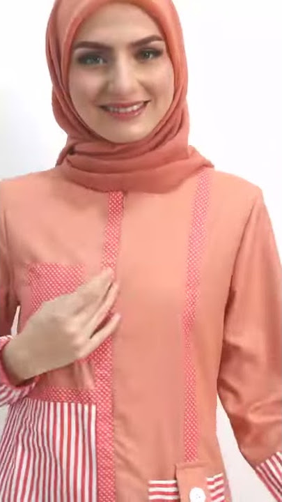 Aira Dress Coral - MyRin - Gamis Katun Funky