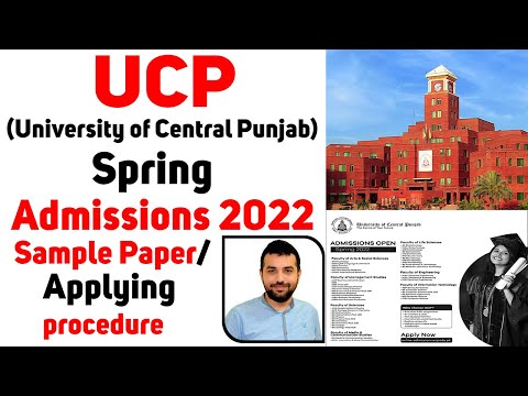 UCP(University of Central Punjab) Spring admission 2022-Sample Paper/Applying procedure/Guide