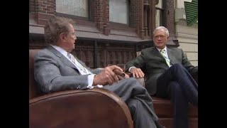 Regis Philbin and David Letterman Atop the Ed Sullivan Marquee, August 2009