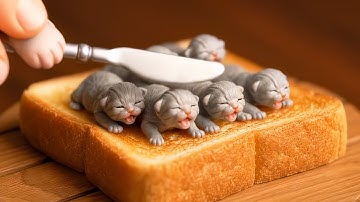 Satisfying AI ASMR - Tiny Animals on Toast