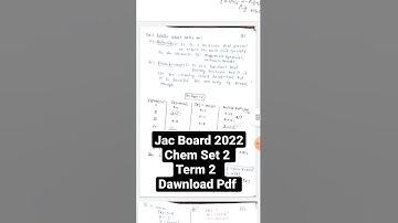 Chemistry Set 2 solution l Term 2 l Jac board 2022 Examination l Full Sol l Dawnload Pdf ll HandNote