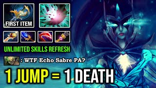 UNLIMITED REFRESHED 1st Item Echo Sabre Phantom Assassin 1 Jump 1 Death with Aghanim Rapier Upgrade Silver Phantom Echo