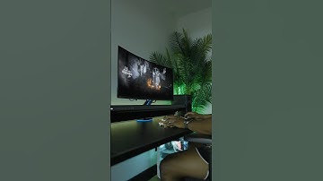 A gaming setup with a 34” QD-OLED ultra-wide & an RGB desk arm!