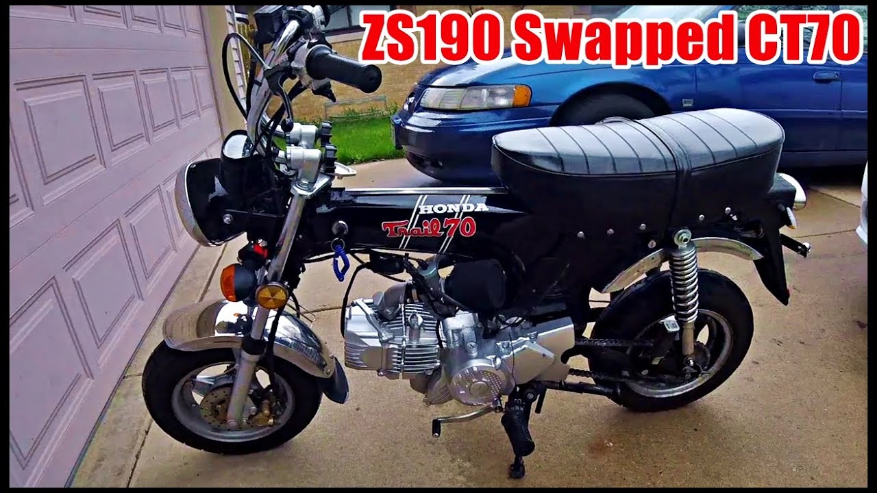 ZS190 SWAPPED CT70 FIRST RIDE - YouTube