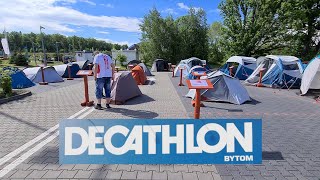 Decathlon Bytom: wystawa namiotów ⛺ przed sklepem - fajne rozwiązanie - Jaki namiot warto kupić? 🏕
