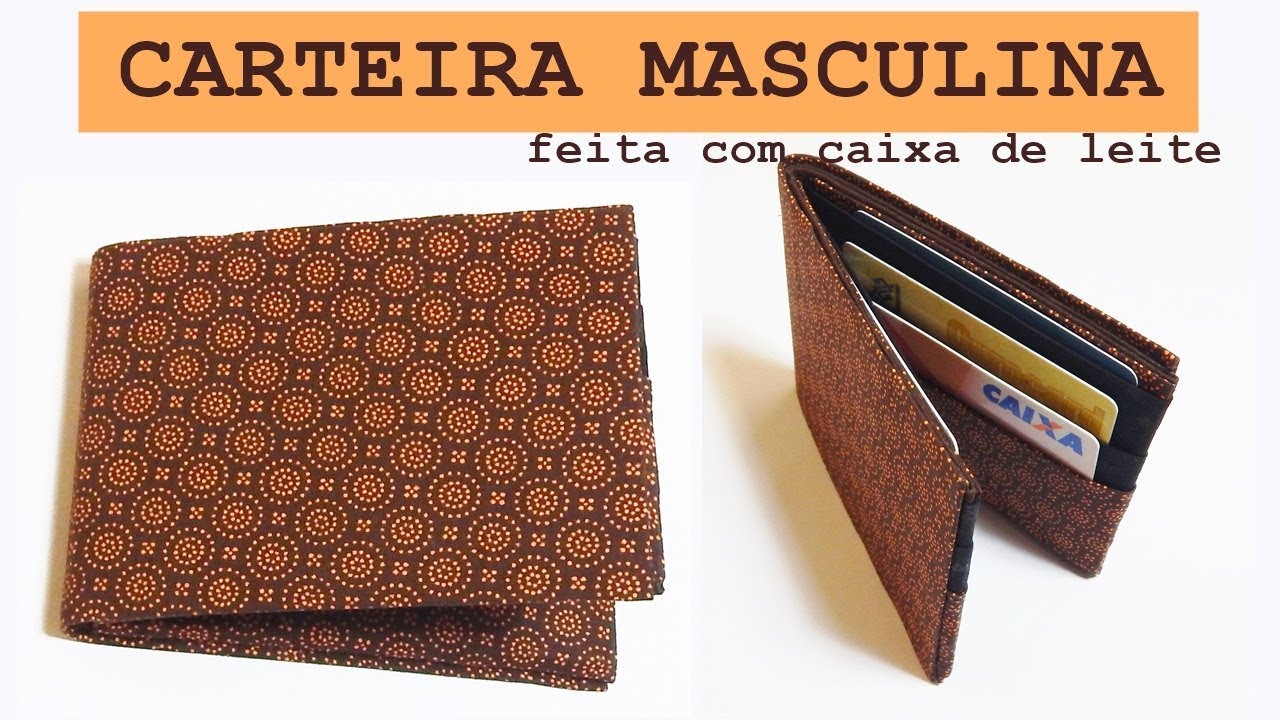 Como fazer CARTEIRA MASCULINA com caixa de leite
