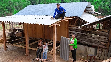 Expanding the Wooden House on the Family Farm, Meat and Fish Lunch with the Children | Family Farm