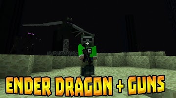 KILLING THE ENDER DRAGON WITH GUNS?!!! - Minecraft Pocket Edition