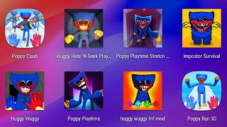 Huggy Hide 'N Seek Playtime,Poppy Clash,Impostor Survival,Wuggy Fnf Mod,Stretch Huggy Poppy Gameplay screenshot 2