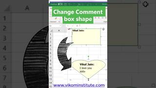 Change comment box shape in excel #excel #dataanalysis #vikaljain