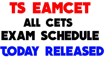 TS EAMCET EXAM SCHEDULE TODAY RELEASED || ALL CETS EXAMS || BSD TELUGU TECH
