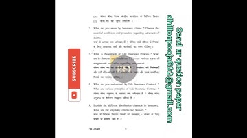 KUK B.Com 6th sem Fundamentals of Insurance-II previous year question paper examination 2021