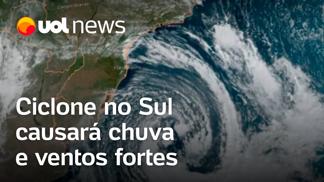 Ciclone no Sul causará chuva e ventos fortes; temperatura despenca em SP