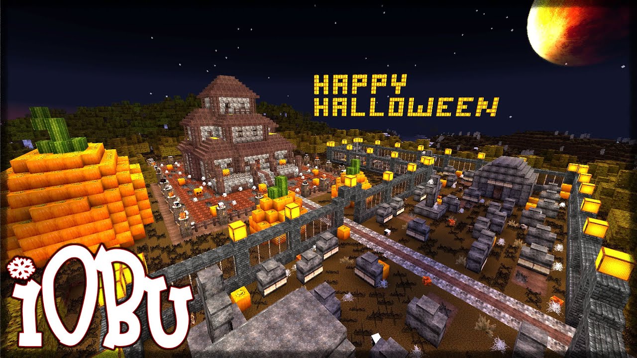 HAUNTED HOUSE CEMETARY Minecraft  Halloween  Timelapse 