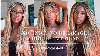 Crochet Human Hair Just Got Better! Knotless, No Damage method for a Flawless Finish Ft. EayonHair