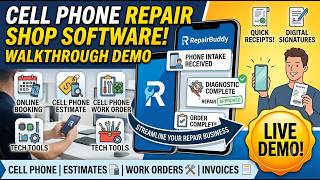 Cell Phone Repair Shop Software Demo: Online Booking, Estimates & Work Orders | RepairBuddy screenshot 1
