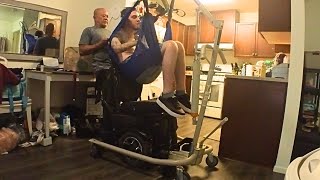 Quadriplegic Uses Hoyer Lift to Transfer