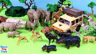 playmobil animal rescue vehicle safari animal figurines