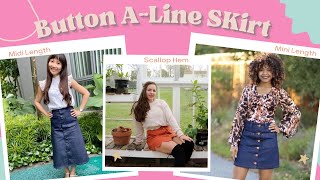 Sewing a Button A-line Skirt is Easy - Ellie and Mac Patterns