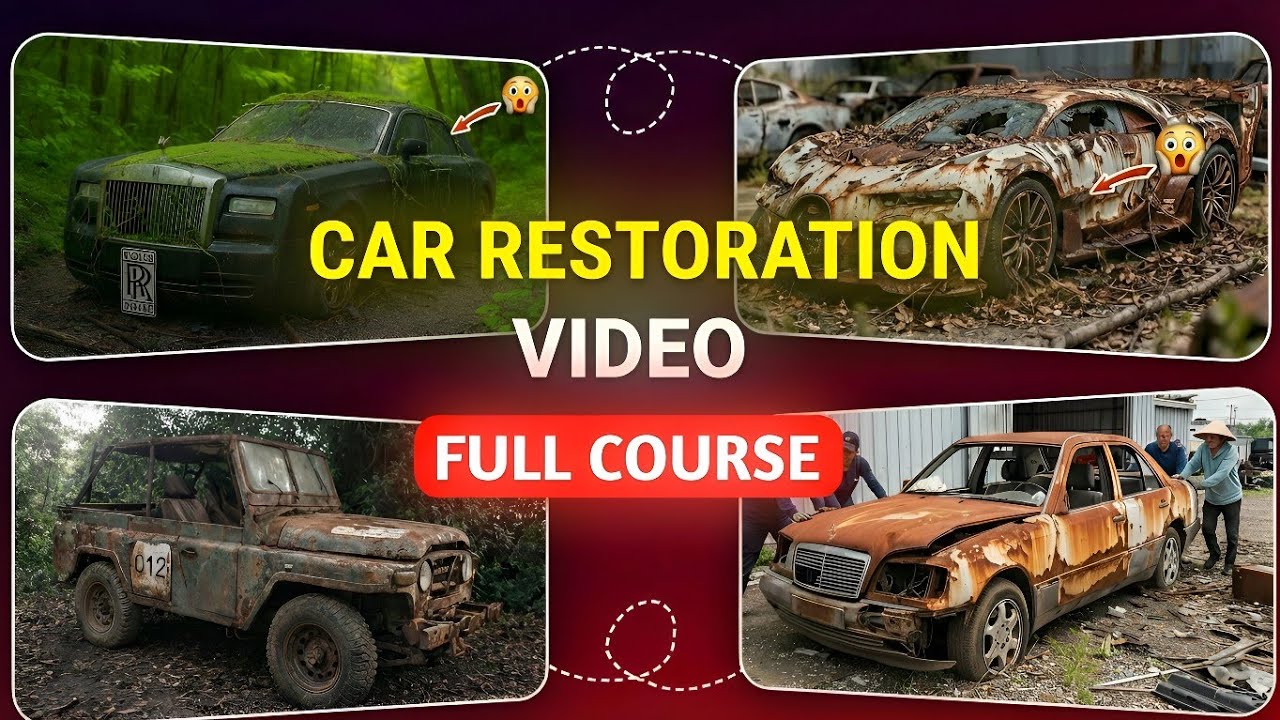 How To Create Viral Car restoration Long videos with Ai | With unlimited Veo plan ~ FULL COURSE 