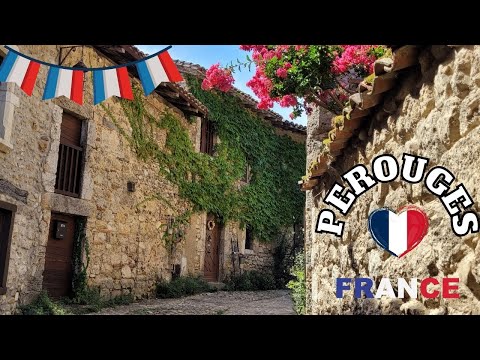 Walking in Pérouges, France, Beautiful Medieval Village, French Village Life, Virtual Walk in 4K