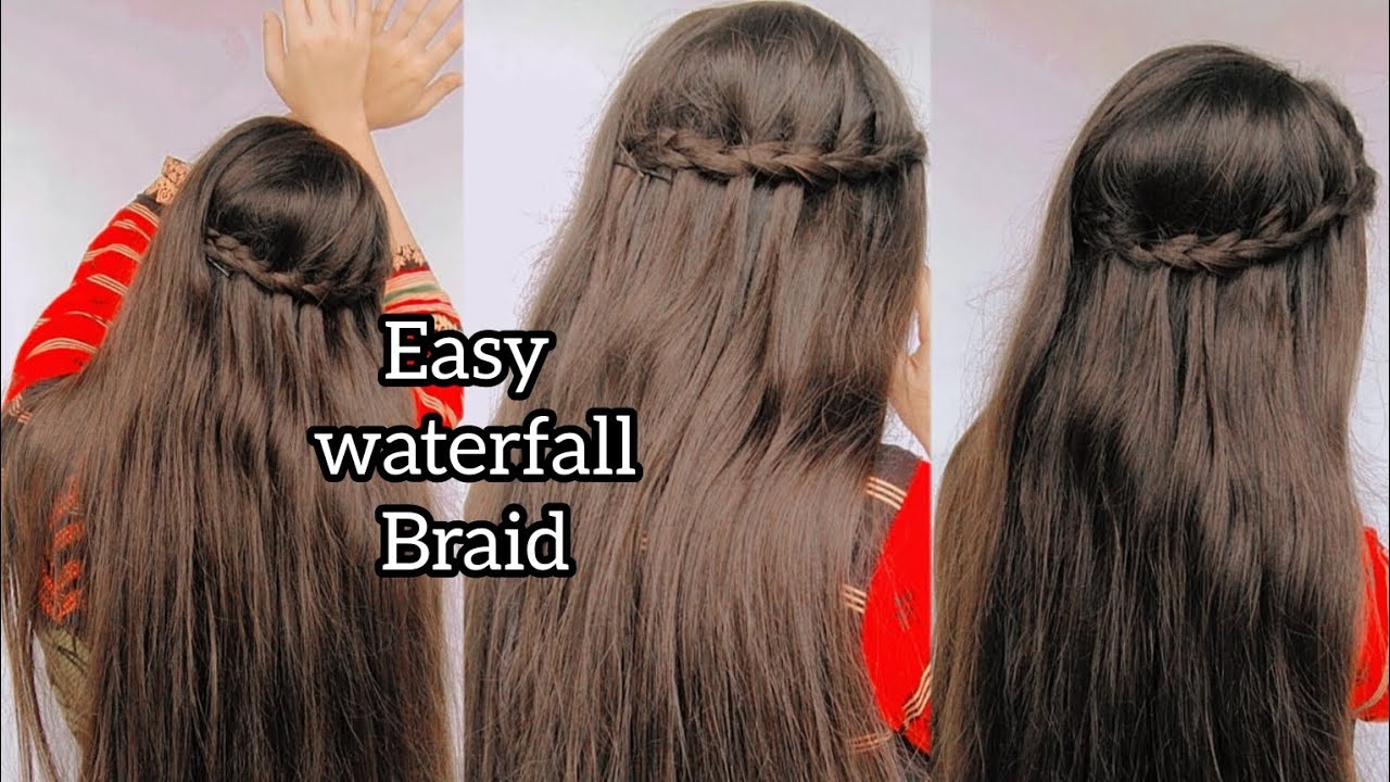 Easy waterfall Braid full tutorial|Hairstyle for long hair|Hairstyle ...