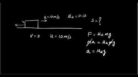 A block is projected along a rough horizontal road with a speed of 10 m/s. If the coefficient of kin
